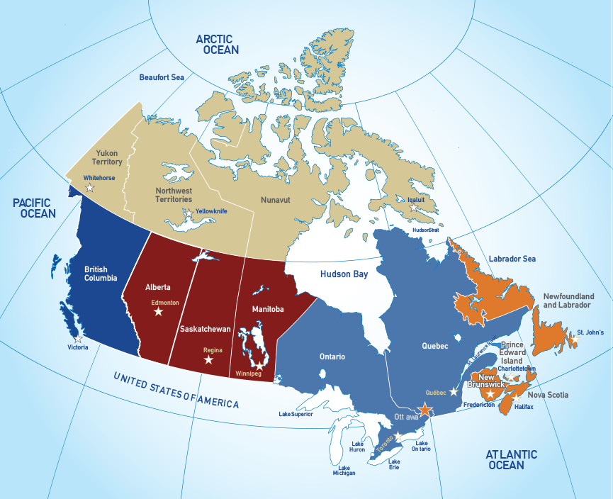 Canada Regions Map Canada Regions Map